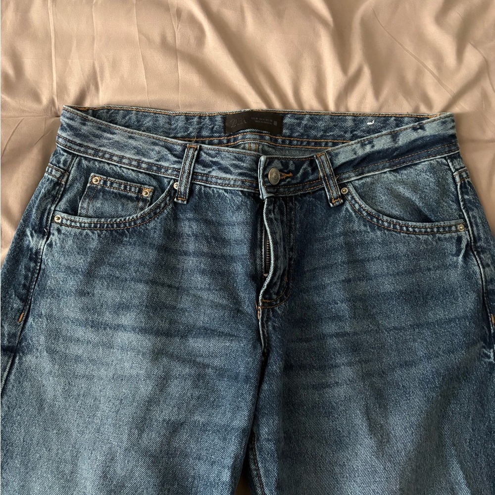 Zara Low Rise Blue Jeans - Picture 5 of 8